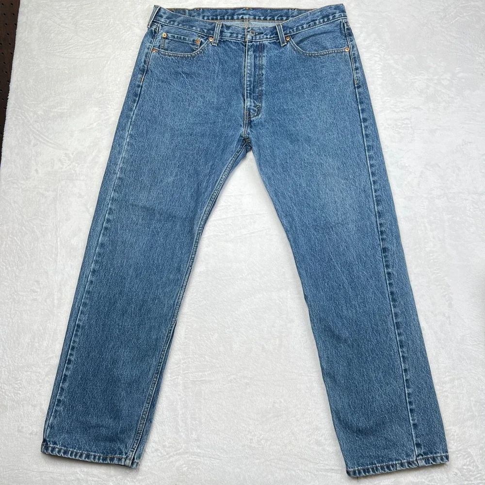 Levi's 505 Regular Fit Jeans Men W40 L32 Blue Denim Straight Leg 00505-4891